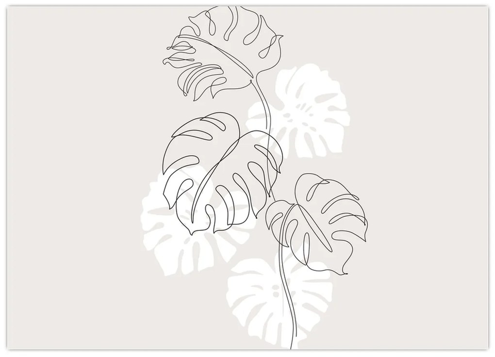 Üveg kép - VonalÜveg kép monstera N⁰3 (70x50 cm)