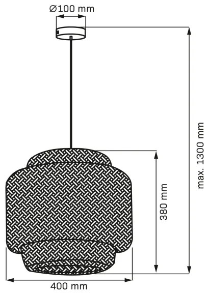 Csillár zsinóron BERTA 1xE27/20W/230V átm. 40 cm bambusz