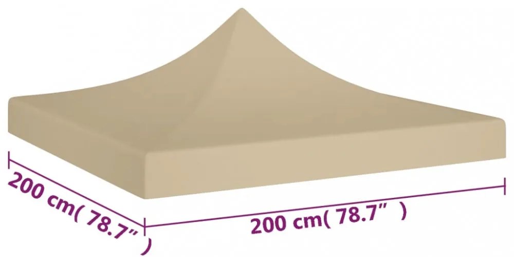 bézs tető partisátorhoz 2 x 2 m 270 g/m²