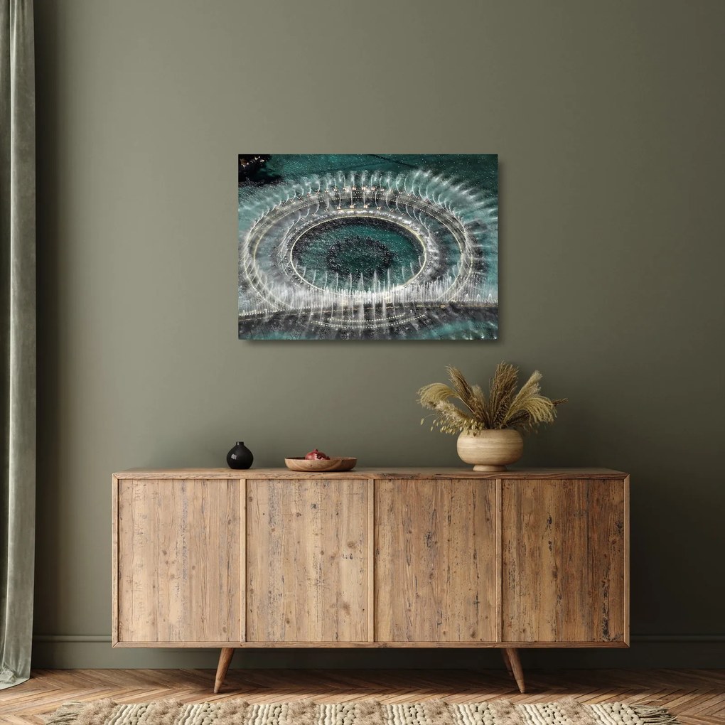 Szökőkút képe (üvegen) (70x50 cm)