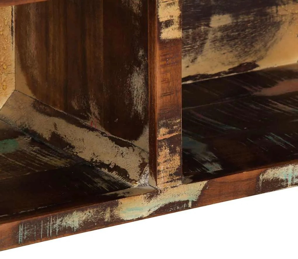 többszínű tömör újrahasznosított fa TV-szekrény 80x30x25 cm