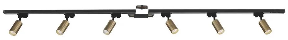 Zuma Line 3022 - Spotlámpa sínrendszerrel TUBE 6xGU10/35W/230V fekete/arany