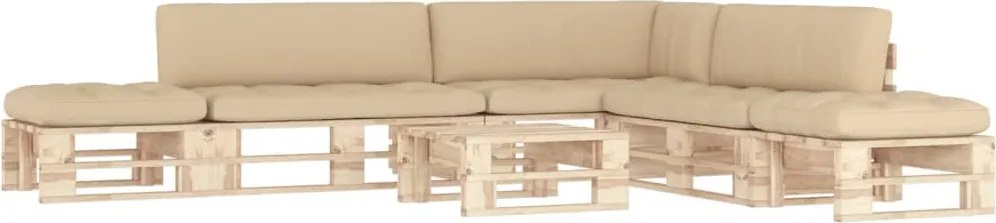 vidaXL 6 részes impregnált fenyőfa raklapgarnitúra párnákkal