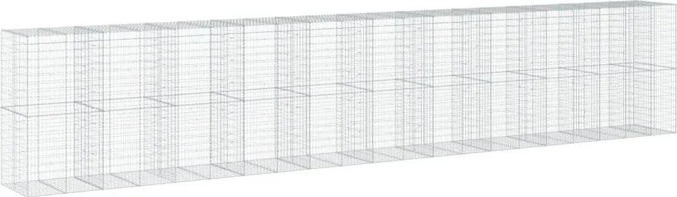 vidaXL horganyzott vas gabion kosár fedéllel 1050 x 100 x 200 cm