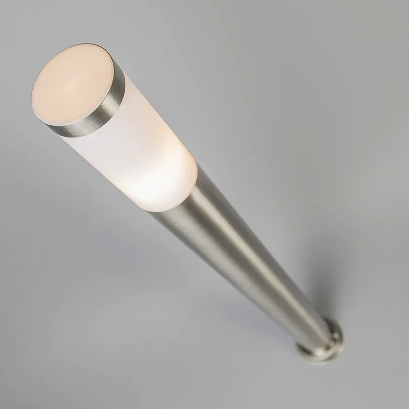 Kültéri lámpaoszlop acél 110 cm IP44 - Rox talajtűvel és kábelátvezetővel