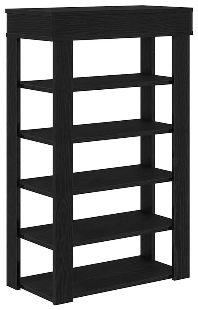 fekete szerelt fa cipőtartó 60x30x98 cm