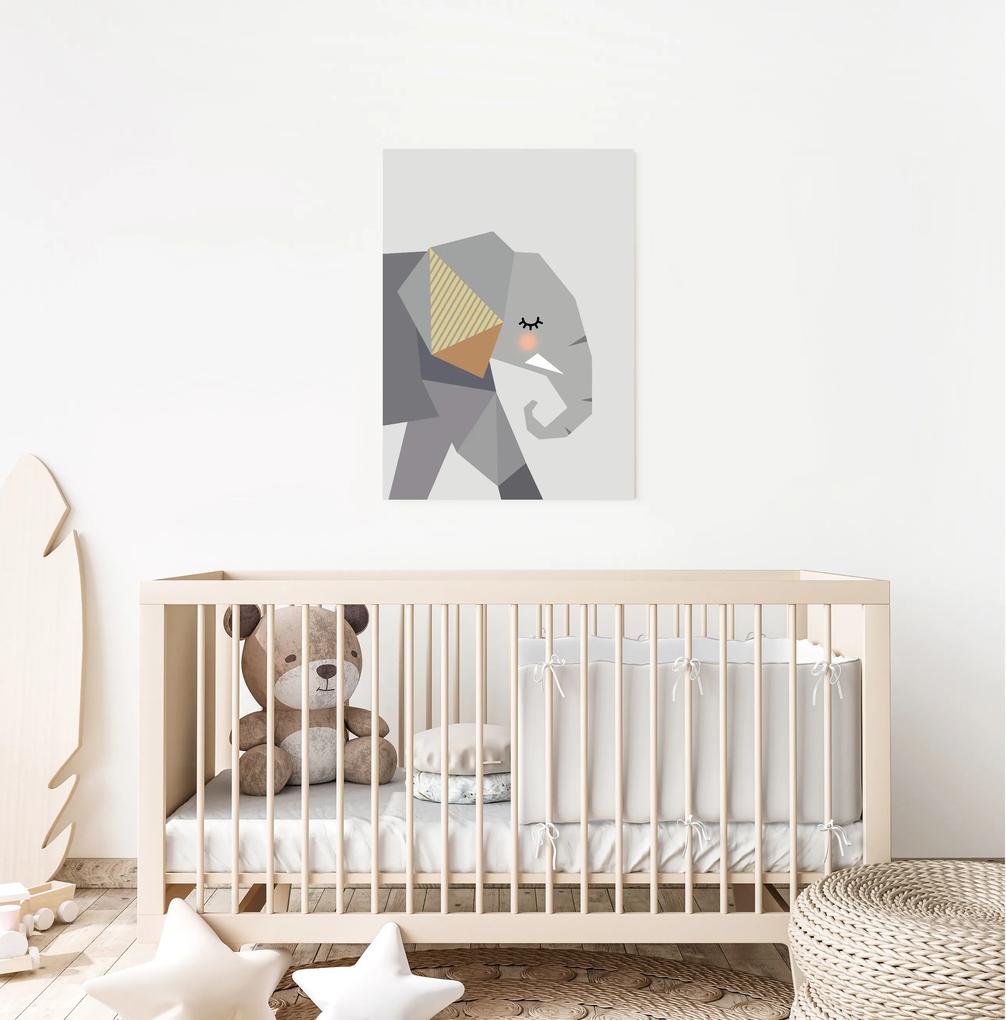 Gyerek festmény - Geometriai elefánt 50 x 40 cm