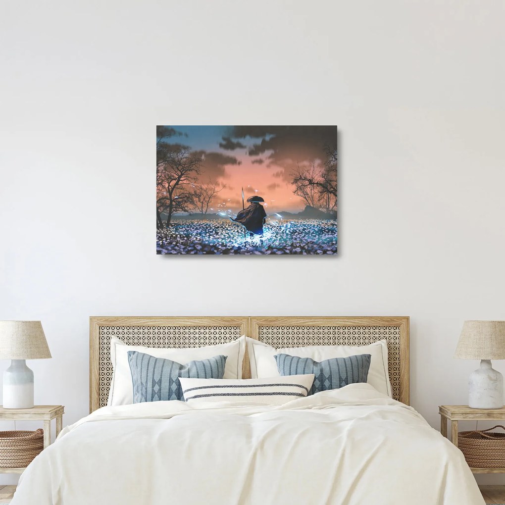 Üveg kép - Egy harcos illusztrációja (70x50 cm)