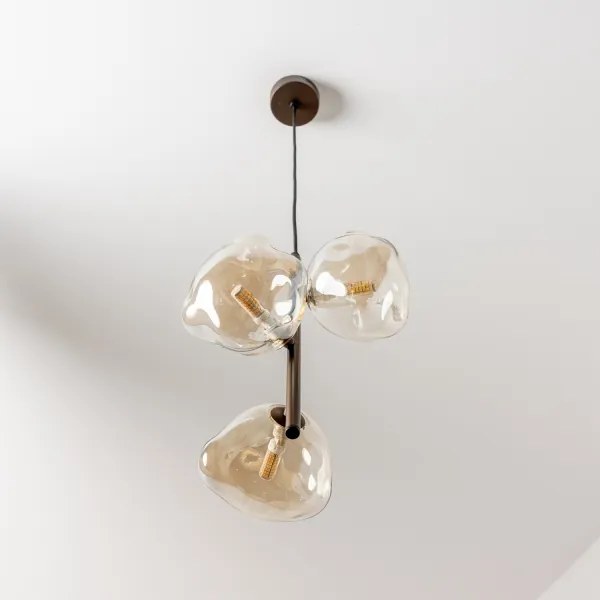 BRILAGI - Kábeles csillár VULCANO 3xG9/8W/230V bronz/füstös bézs
