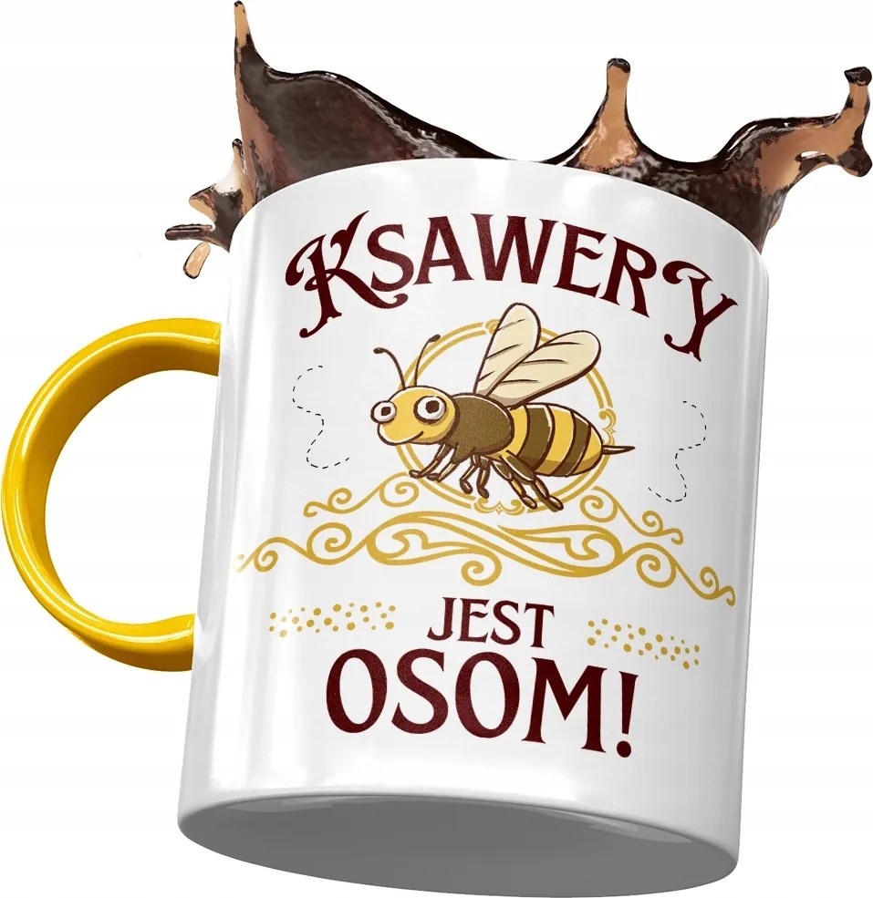 Sárga Bögre Xavér Férj Kollégának Ajándék Nyomtatott Fotóval