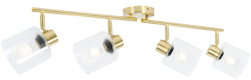 Mennyezeti spotlámpa arany üveggel 4-lámpás állítható - Laura