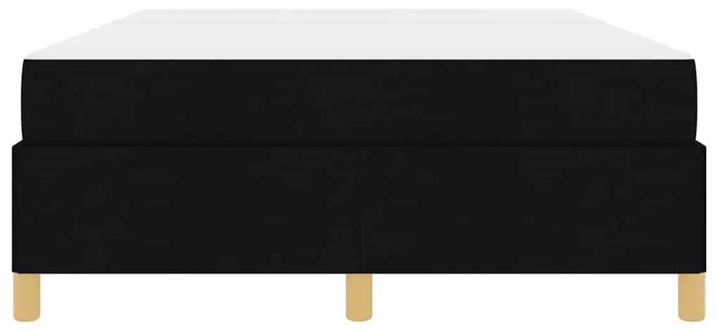 Boxrugós ágy Fekete és fehér és fekete 160 x 200 cm szövet
