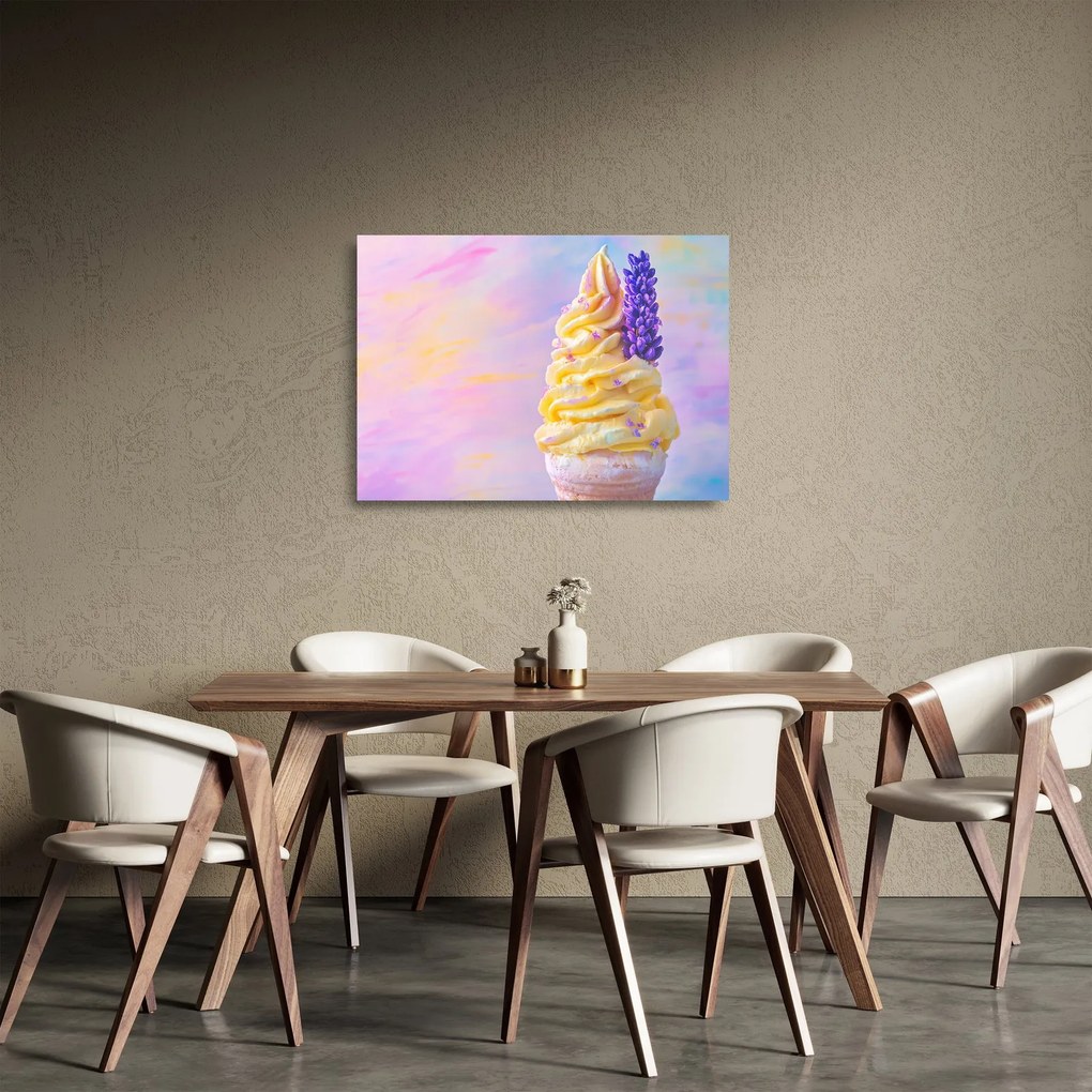 Üveg kép - Levendulás fagylalt (70x50 cm)