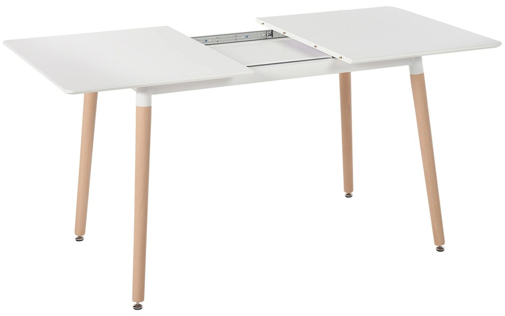 Fehér Világos Fa Bővíthető Étkezőasztal 120/150 x 80 cm MIRABEL Beliani