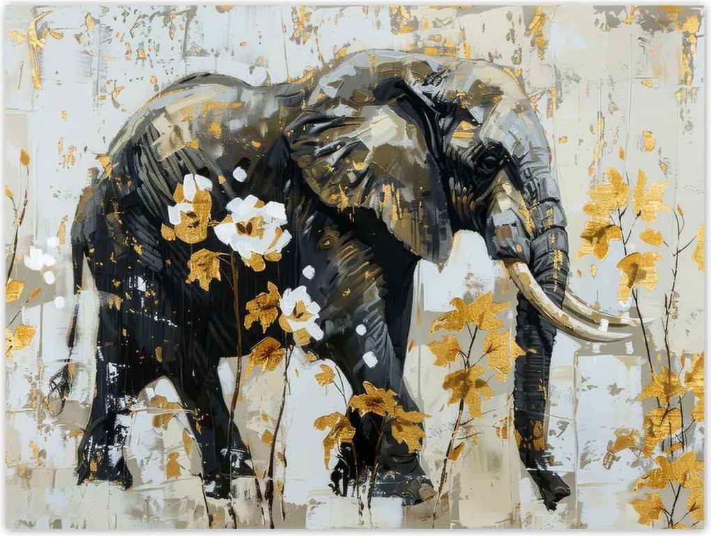 Poszterek 40x30 Elefánt Absztrakt Arany ékezetek