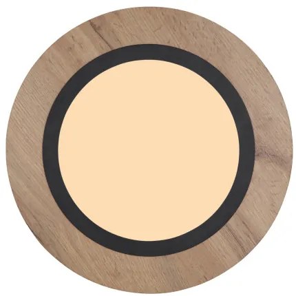 Globo 67292D3 Mennyezeti lámpa fém fekete matt, MDF fa sötét, műanyag fehér, ø: 400mm, M:45mm, LED 15W 230V, 1700lm forrás, 800lm kimenet, 3000K