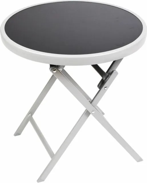 Kerti bisztróasztal összecsukható Ø 45 cm feketére színezett