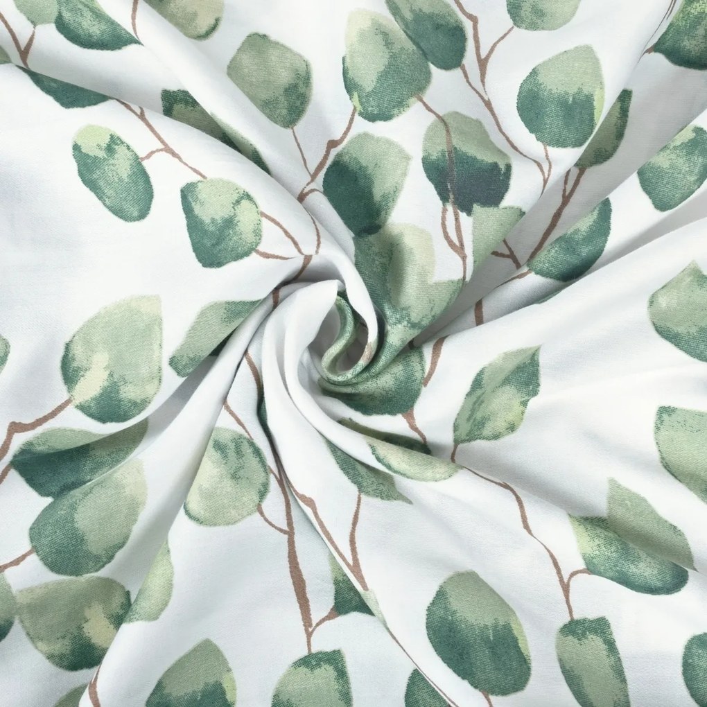Matex Eukaliptusz levelek szatén ágyneműhuzat akvarell 140 x 200 cm, 70 x 90 cm