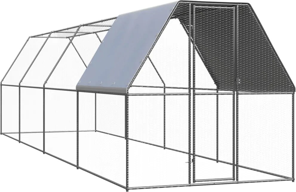 vidaXL kültéri horganyzott acél tyúkól 2 x 8 x 2 m