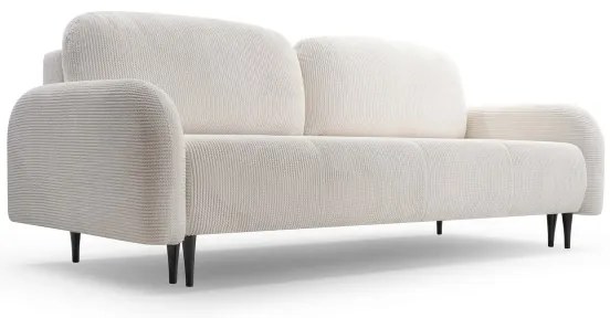 Kihúzható kárpitozott háromszemélyes kanapé CLOUDY, krémszínű