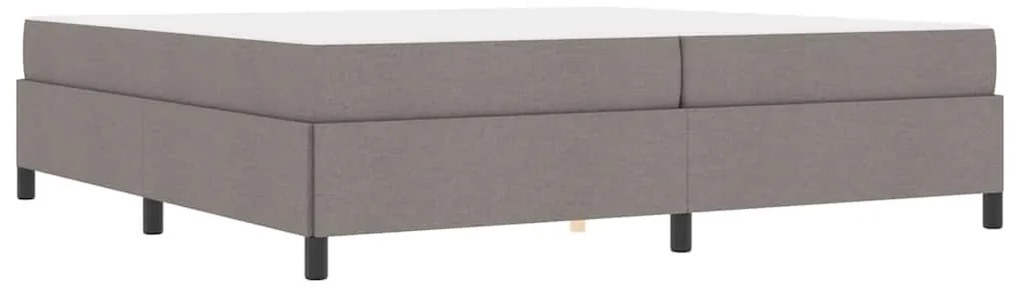 Boxrugós ágy Taupe és Fekete 200 x 200 cm Textil és mérnöki fa