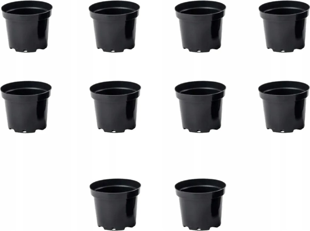 Termelő Kaspó Kerek DonKwiat 10 db-os szett 4 l Fekete átm. 21 cm