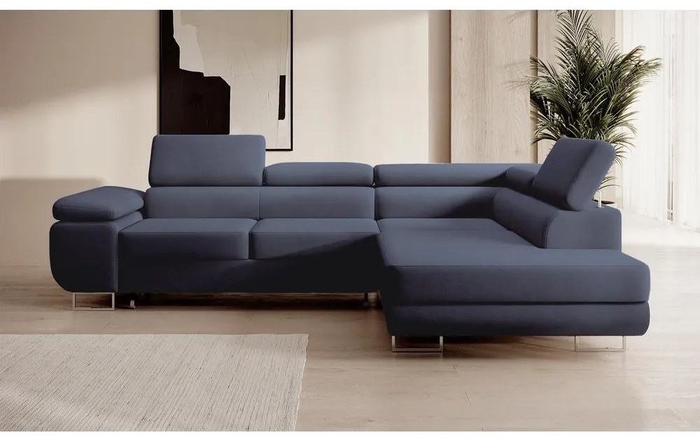 Sarokkanapé Stiletto (J) (kék + ezüst). Akció -15%. 1099711