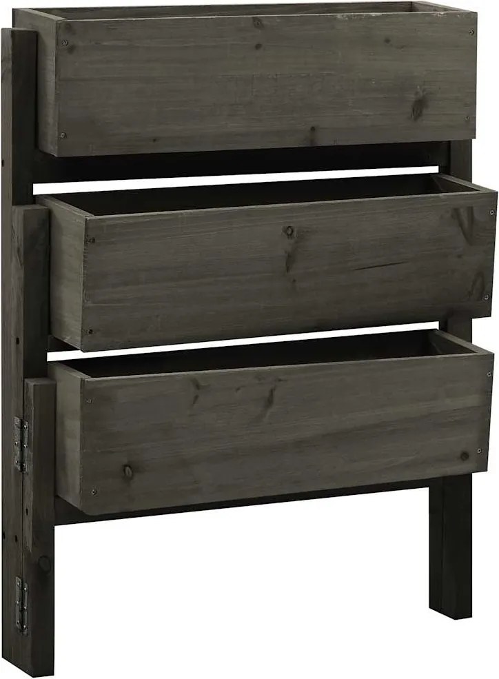 vidaXL szürke tömör fenyőfa összecsukható kerti ültetőláda 60x14x75 cm