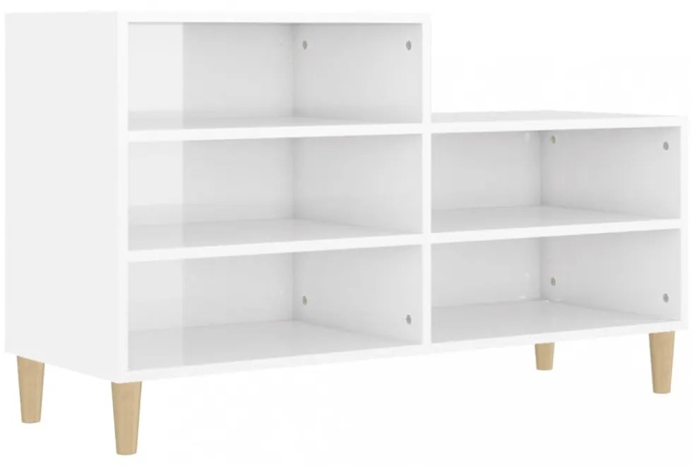 vidaXL magasfényű fehér szerelt fa cipősszekrény 102x36x60 cm