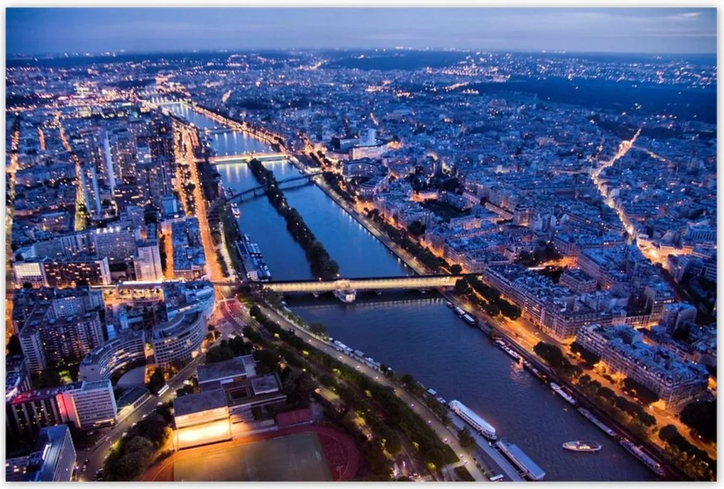 Poszterek 120x80 Párizs éjszakai panorámája