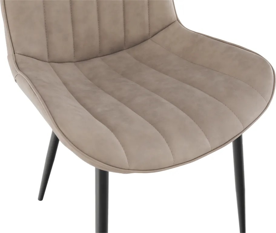 Szék, ekobőr szürkésbarna taupe/fekete, HAZAL