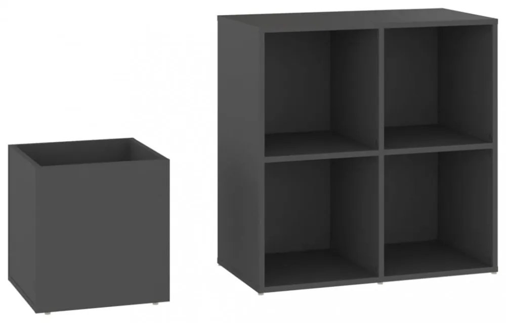 szürke szerelt fa előszobai cipősszekrény 105 x 35,5 x 70 cm