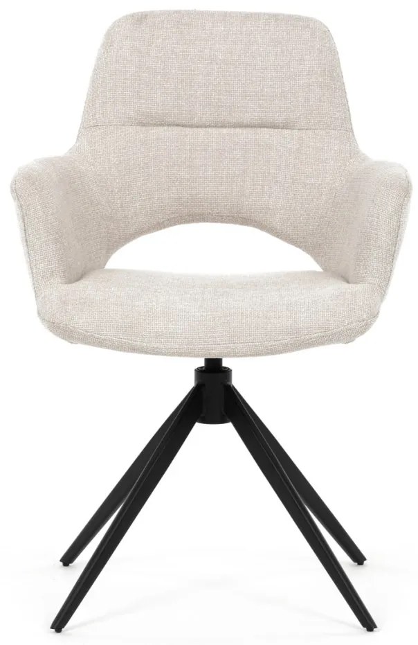 Elegáns Forgó Étkezőszék Krémszínben. 360°-ban forgatható.