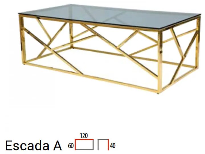 Escada A Dohányzóasztal Üveg Arany