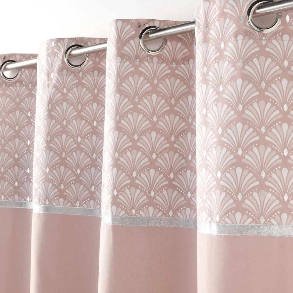 Világos rózsaszín pamut függöny 140x240 cm Artchic – douceur d'intérieur