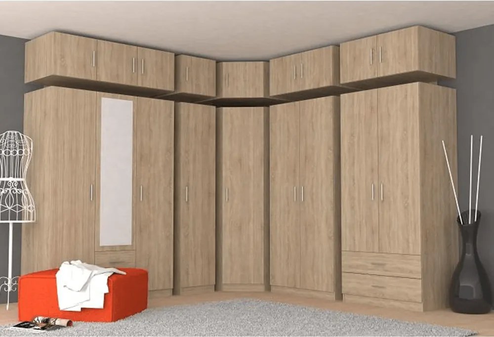 Szekrény, laminált DTD, tölgy sonoma, INVITA TYP 4