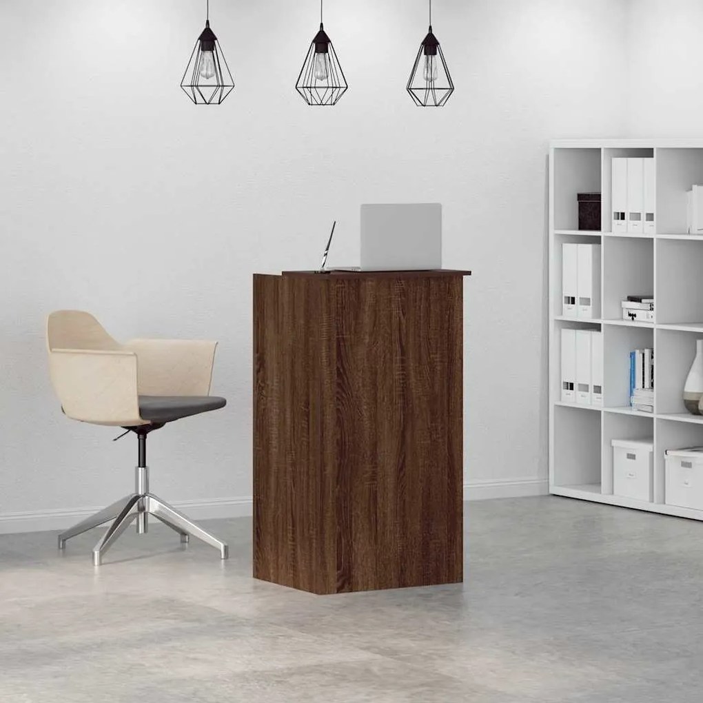 recepciós pult barna tölgy 55x50x103,5 cm szerelt fa