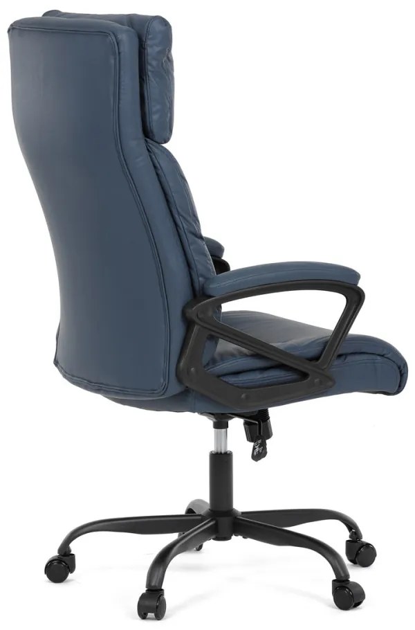 Scaun pivotant de birou confortabil în albastru cu tapițerie din piele artificială. KA-Y346