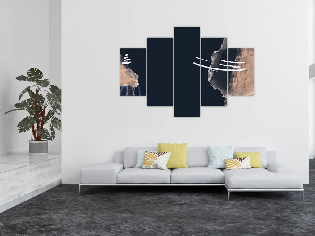 Kép - Sötétkék absztrakció (150x105 cm)