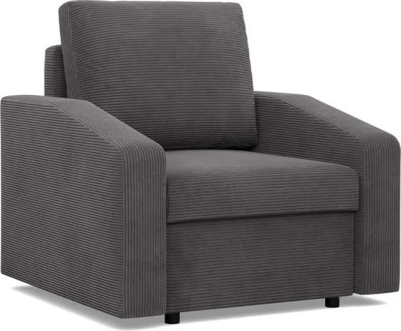 Zeus fotel, döntött kartámasz, kordbársony, hab töltet, szürke