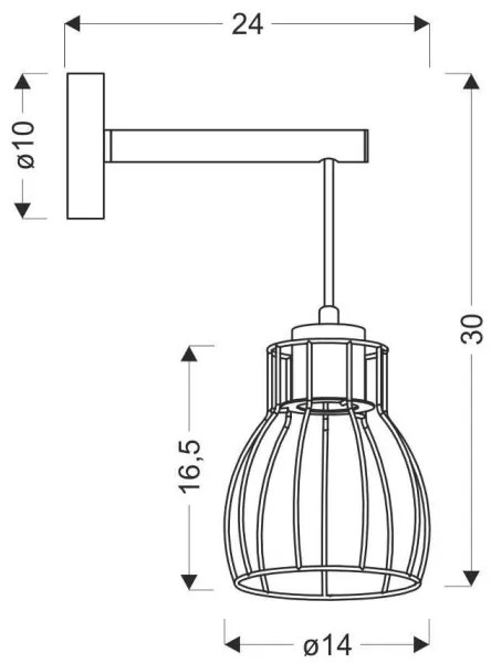 Fali lámpa BERNITA 1xE27/60W/230V
