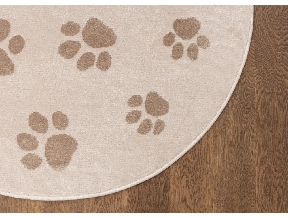 Bézs gyerek szőnyeg ø100 cm Paws Light Beige – FD