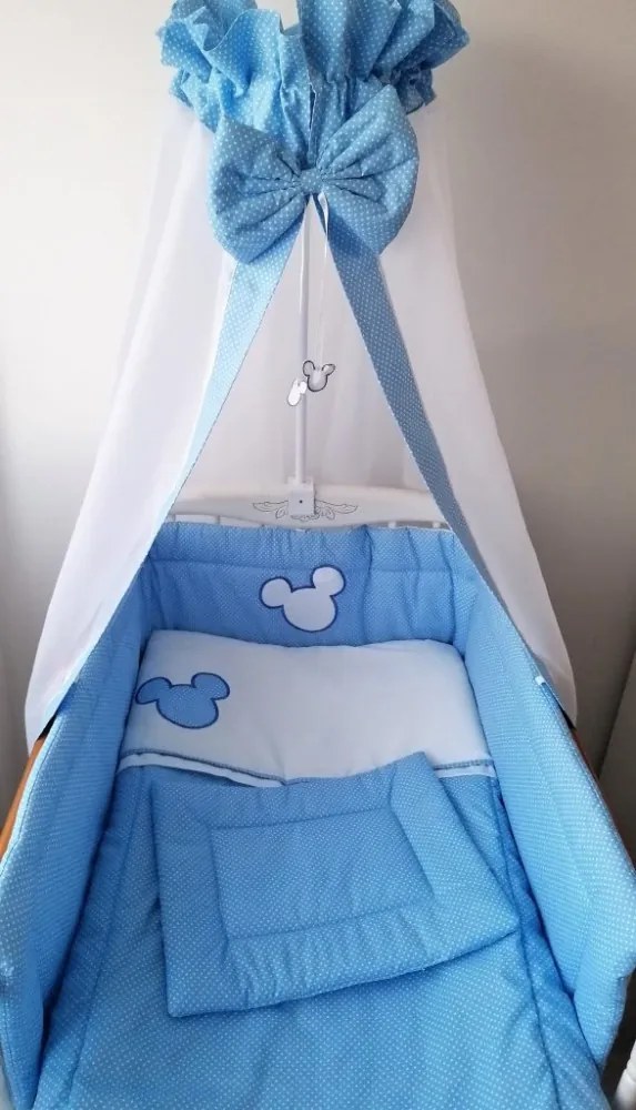 4 részes babaágynemű szett - Kék Peti, AZONNAL VIHETŐ , bébi méret , rácsvédő standard 200 cm