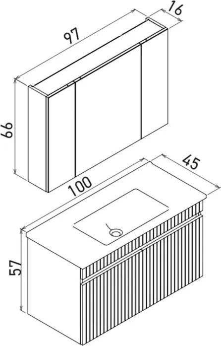 Tivoli mosdószekrény, 100 cm – TR785PNC1756