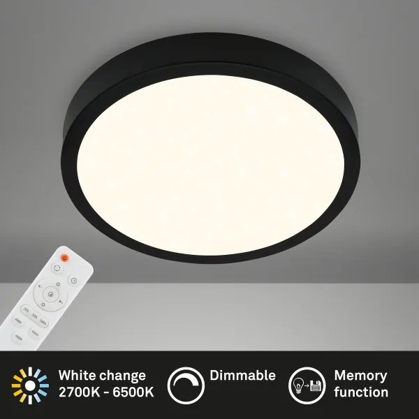 Briloner 3704-015- LED Dimmelhető mennyezeti lámpa RUNA LED/22W/230V fekete + távirányító
