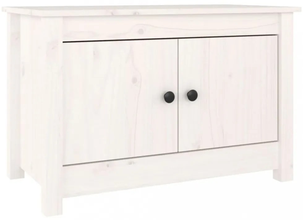 fehér tömör fenyőfa cipősszekrény 70 x 38 x 45,5 cm