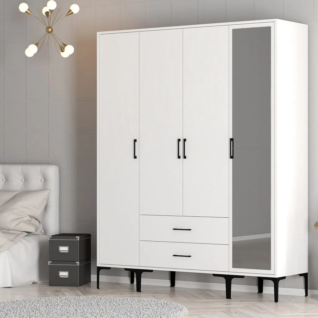 Kumsal gardróbszekrény, fehér, 160 cm – TR845HCT5498