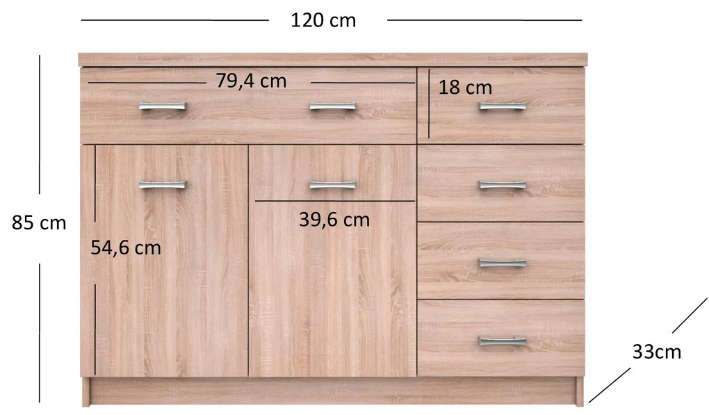 Komód Tianna (szonoma tölgy). 1053304