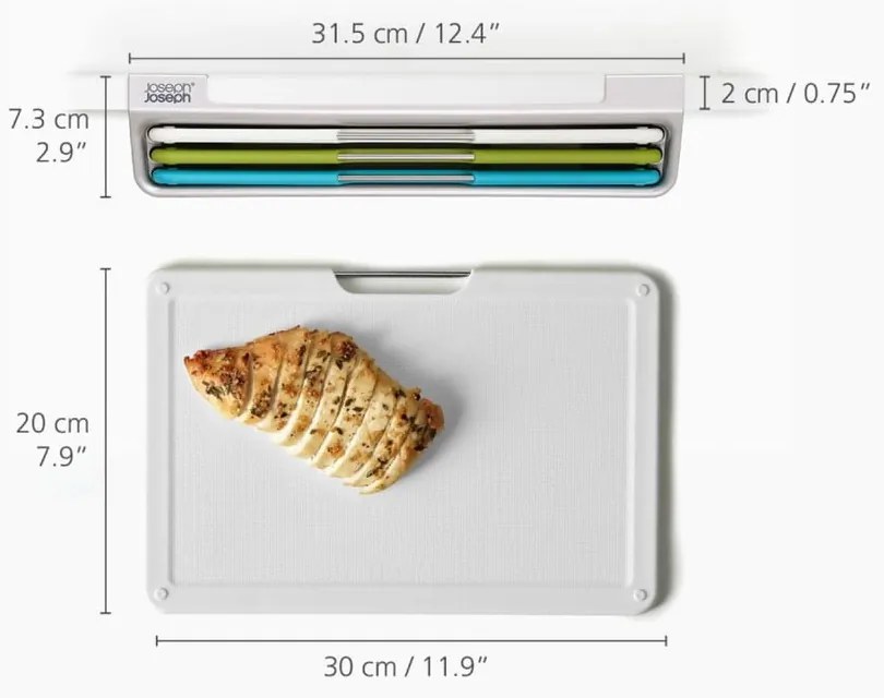 Vágódeszka készlet állvánnyal 3 db-os 23x31,5 cm Folio Slim – Joseph Joseph