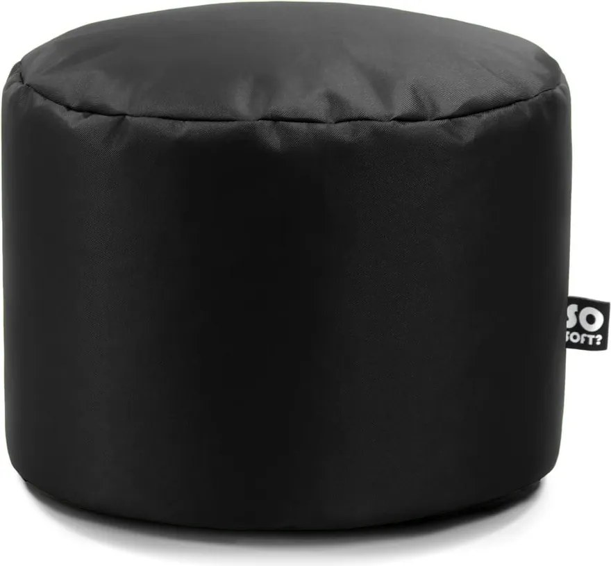Fekete bőrutánzat gyerek babzsákfotel Dot M – So Soft?